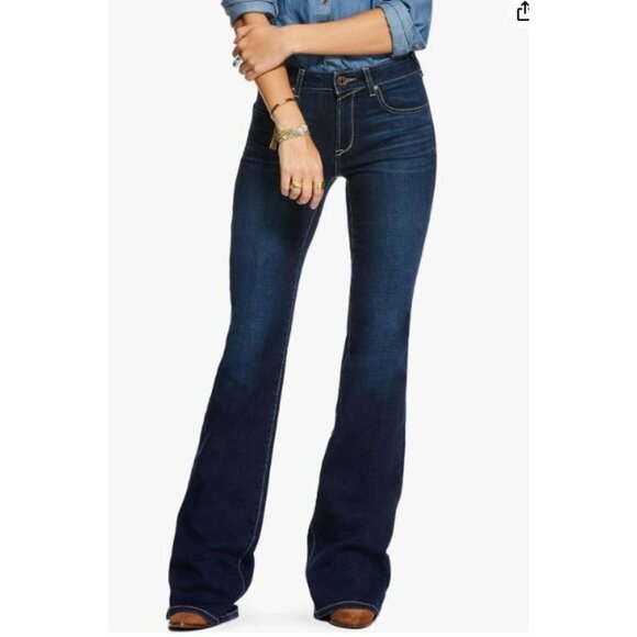 NEW Ariat Women's Ultra Stretch Perfect Rise Jeans Denim Blue Western Size 30 - Picture 1 of 5